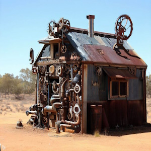Outback steampunk shed